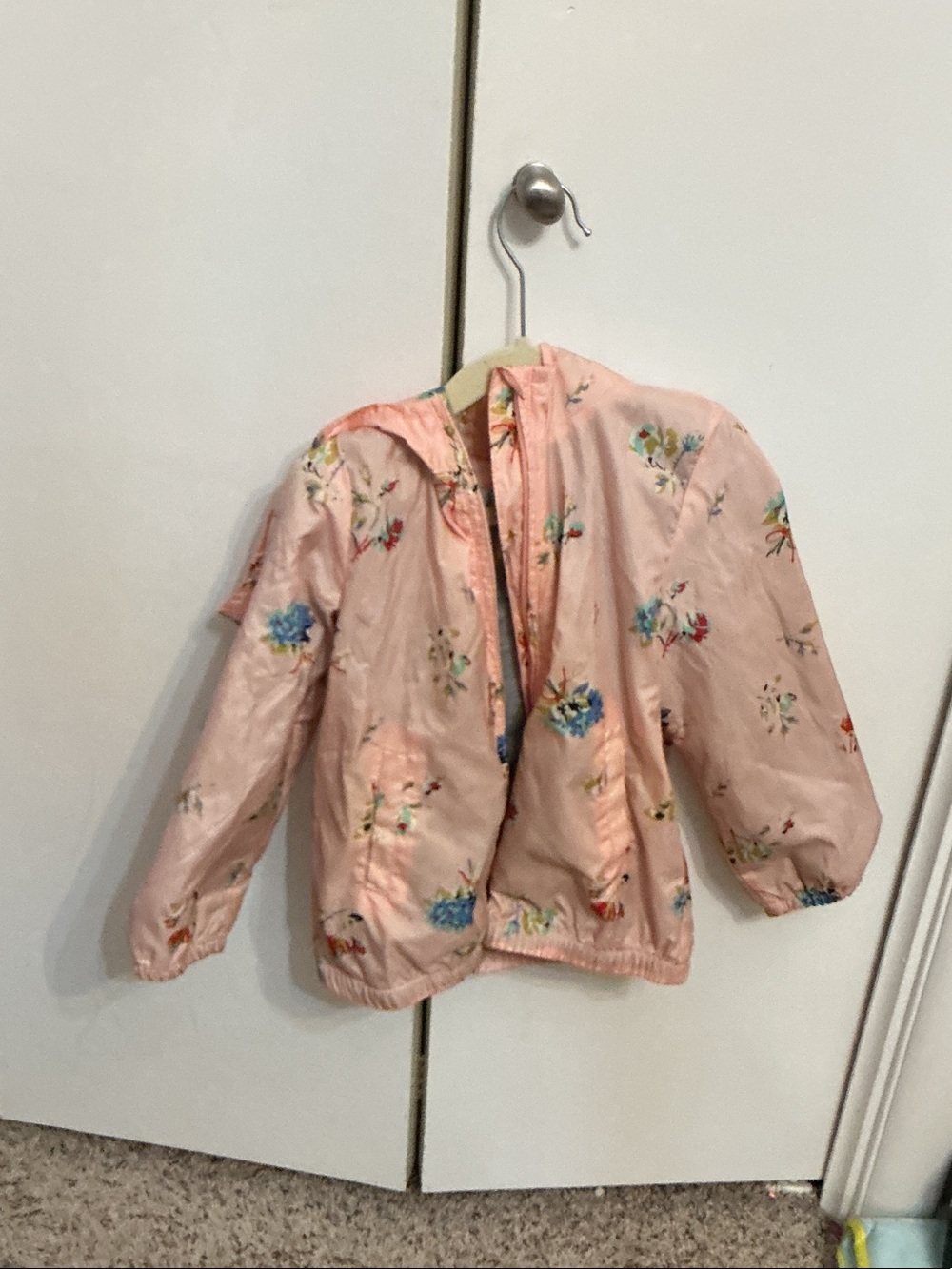 GAP Light Pink Floral Puffer Jacket